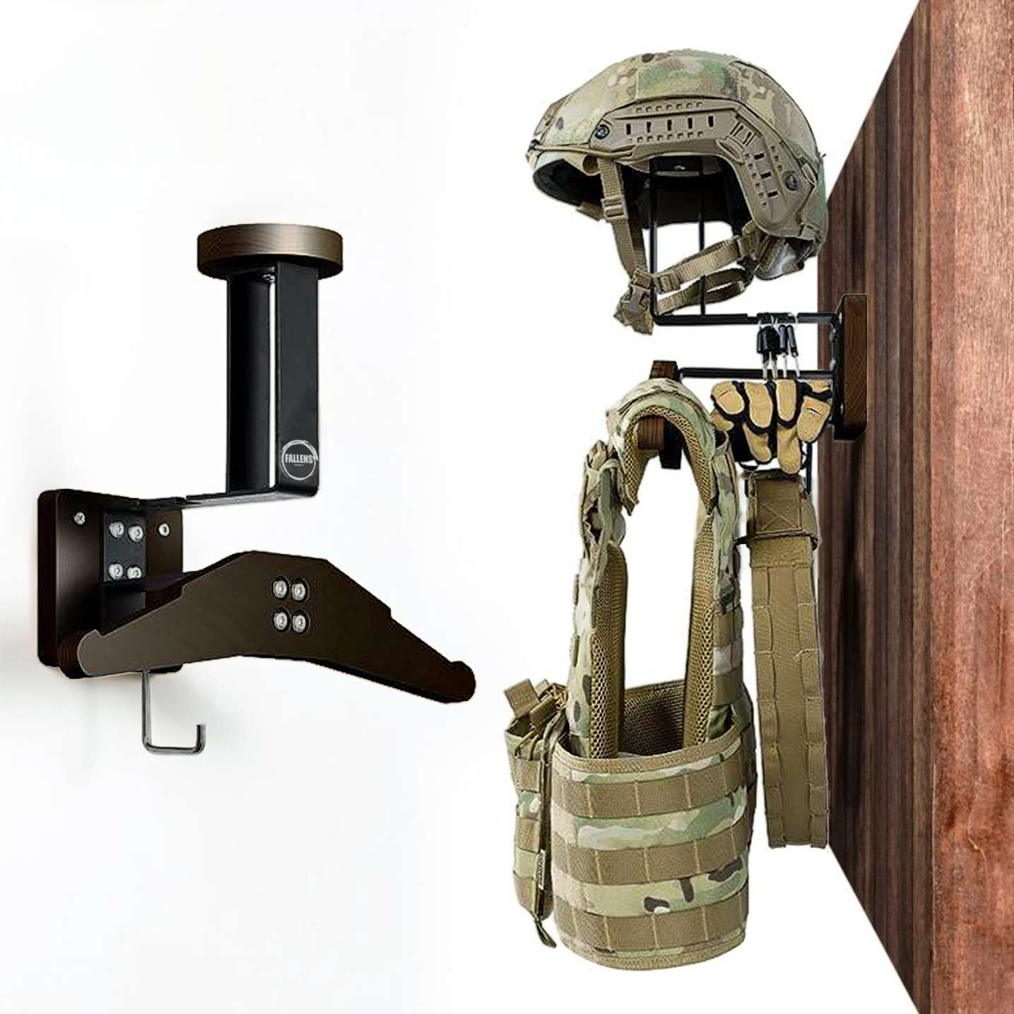 FALLENS AIRSOFT - Wall mount for tactical gear - black