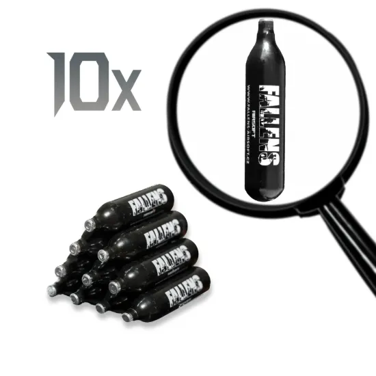 Obrázek 10x černá bombička CO2 12g od FALLENS AIRSOFT